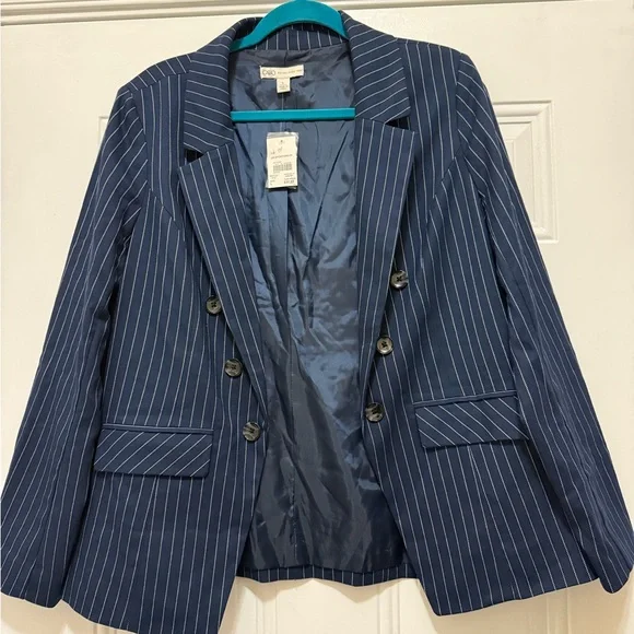 Cato Blue Tailored Blazer with Pinstripe Design - Picture 5 of 7